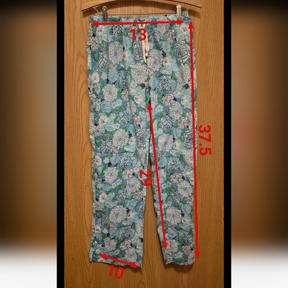 Lily pulitzer blue floral 2 pice pajama set size small - Picture 9 of 9